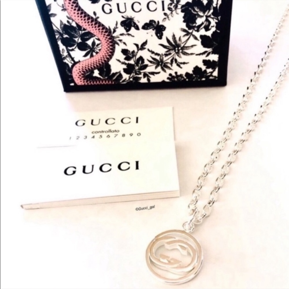 New Gucci Interlocking GG Necklace Authentic